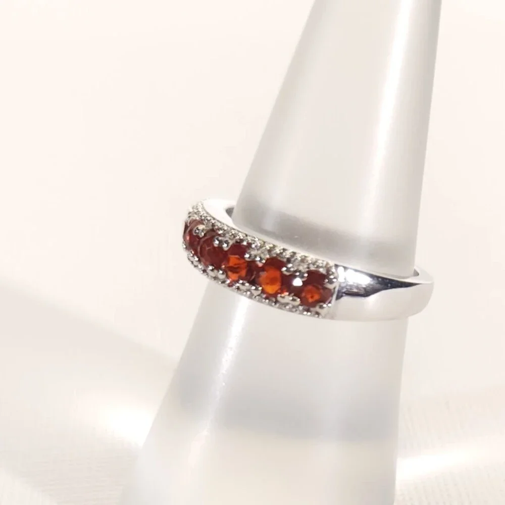 Fire Opal Band Ring Size 6